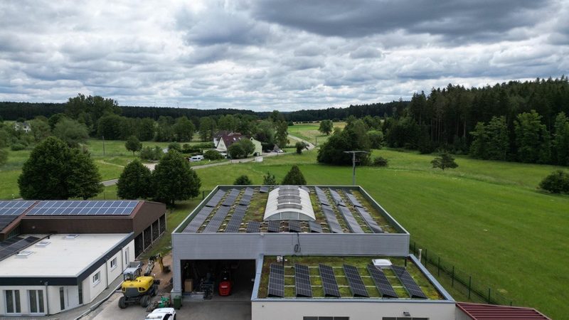 Wasserwerk Wört aus der Luft — eingebettet in die offene Landschaft des östlichen Ostalbkreises